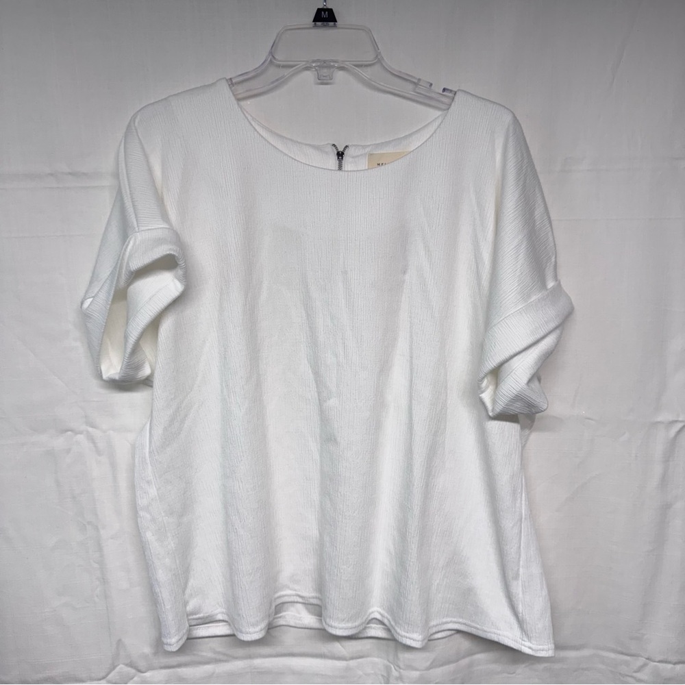 MELLODAY Classic White Short Sleeve Top
